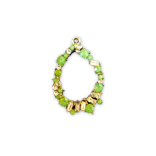 [FBLS3903-GREEN GOLD] Drop Shape Metal Hanging Button