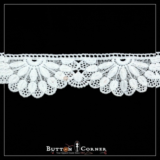 [ALN361-WHITE] One Side Border Shuttle Lace