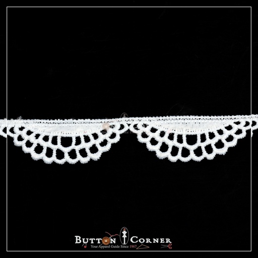 [ALN363-WHITE] One Side Border Shuttle Lace