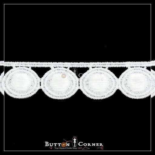 [ALN364-WHITE] One Side Border Shuttle Lace