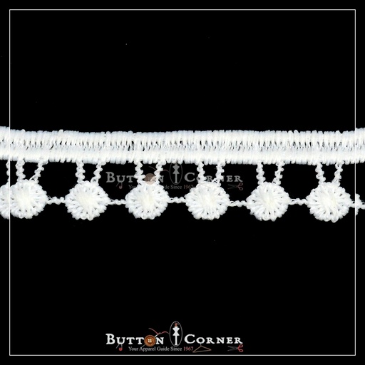 [ALN365 WHITE] One Side Border Shuttle Lace
