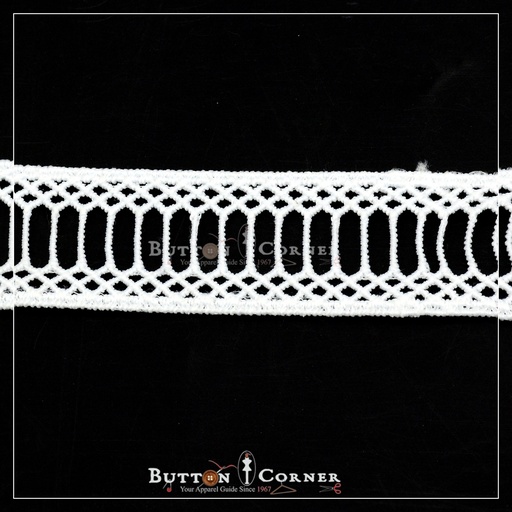 [D264 WHITE] Double Side Border Shuttle Lace