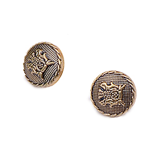 [MBT01-ANTIQUE GOLD] 2 Horse Design Metal Shirt Button