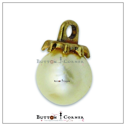 [FBS679-1-WHITE] Pearl Plastic Button With Hanging Cap