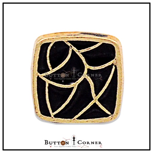 [MBT483 BLACK GOLD] Square Shape Metal Shirt Button