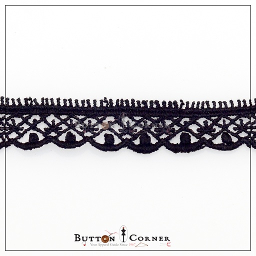 [19978-BLACK] One Side Border Shuttle Lace