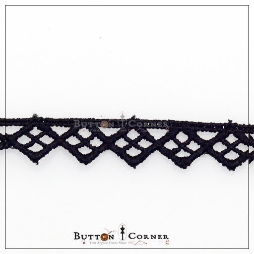[20109-BLACK] One Side Border Shuttle Lace