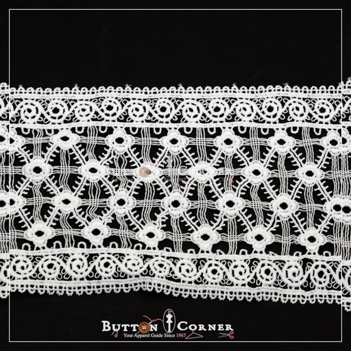 [AY36309-10 WHITE] Double Side Border Shuttle Lace
