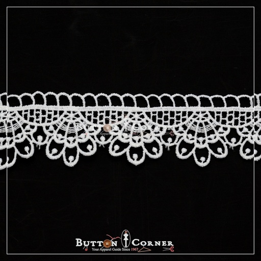 [AY811385-3-WHITE] One Side Border Shuttle Lace