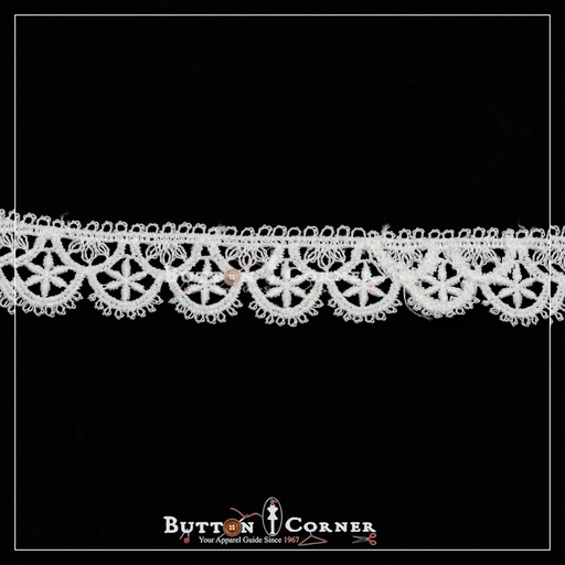 [AY800098-1-WHITE] One Side Border Shuttle Lace