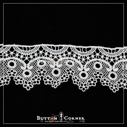 [AY811416-4-WHITE] One Side Border Shuttle Lace