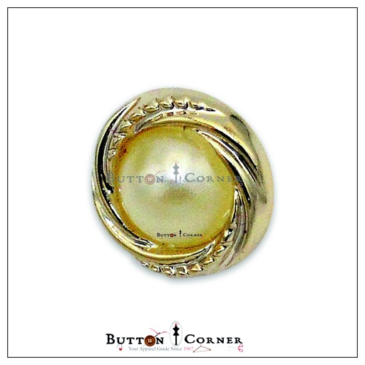 [PBH81-WHITE GOLD] Border Design & Pearl Shank Button