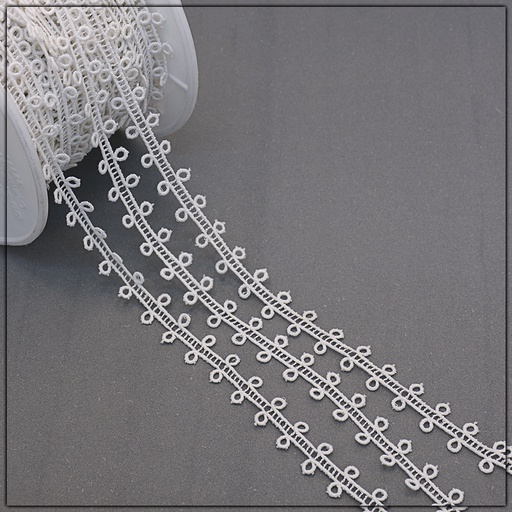 [IF330018--WHITE] Double Side Border Shuttle Lace