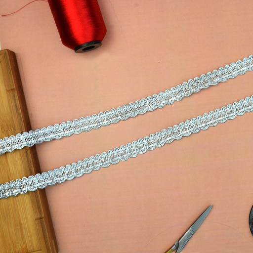 [MYB279 SILVER] Double Side Metallic Yarn Fancy Lace