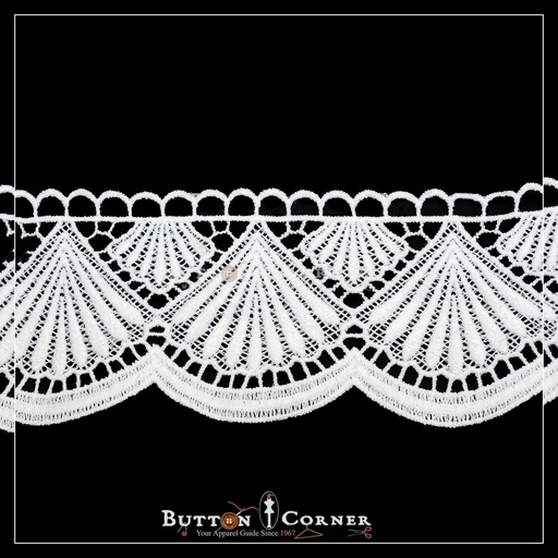 [17963-7-WHITE] One Side Border Shuttle Lace