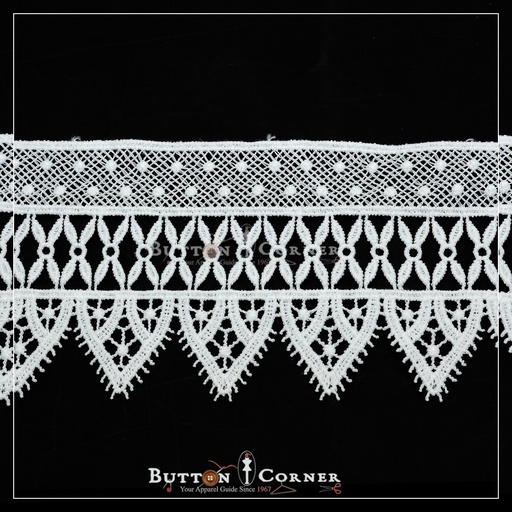 [83479-7-WHITE] One Side Border Shuttle Lace