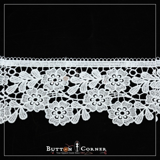 [83245-6-WHITE] One Side Border Shuttle Lace