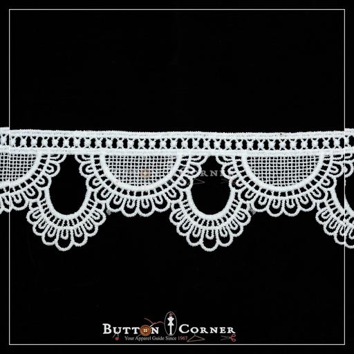 [82645-4-WHITE] One Side Border Shuttle Lace