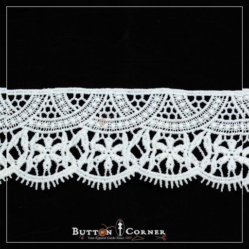 [83299-5-WHITE] One Side Border Shuttle Lace