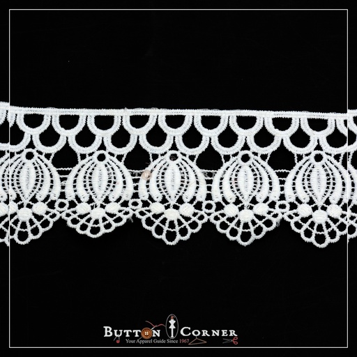 [85790-5-WHITE] One Side Border Shuttle Lace