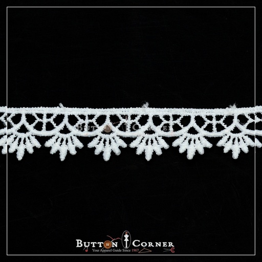 [85193-2-WHITE] One Side Border Shuttle Lace