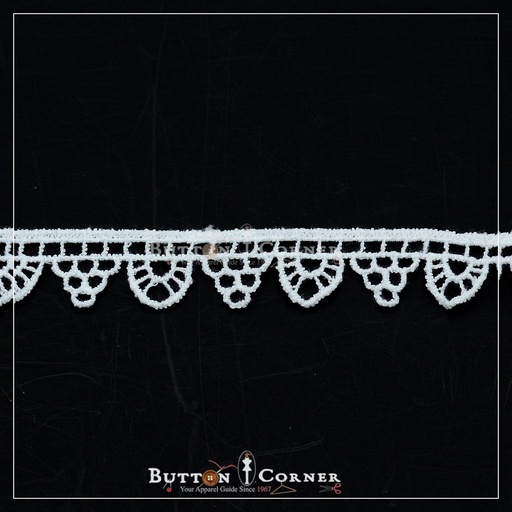 [ALN367-WHITE] One Side Border Shuttle Lace