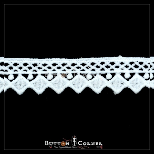 [ALN371 WHITE] One Side Border Shuttle Lace