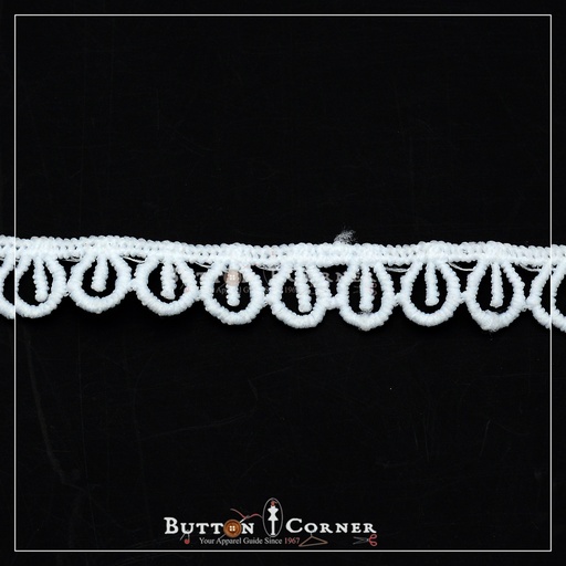 [ALN372-WHITE] One Side Border Shuttle Lace