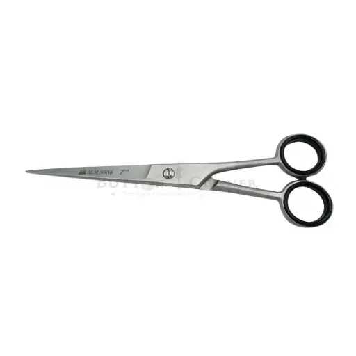 [BC-BARB-7" BAIYAYU] Black Round Handle Matt Coated Barber Scissors