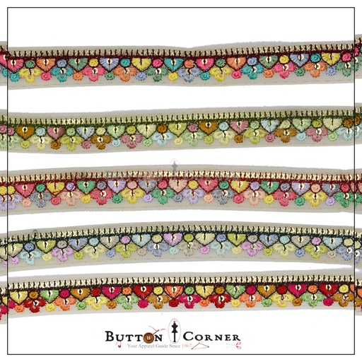 [EML319-MULTI] One Side Embroidery Net Lace