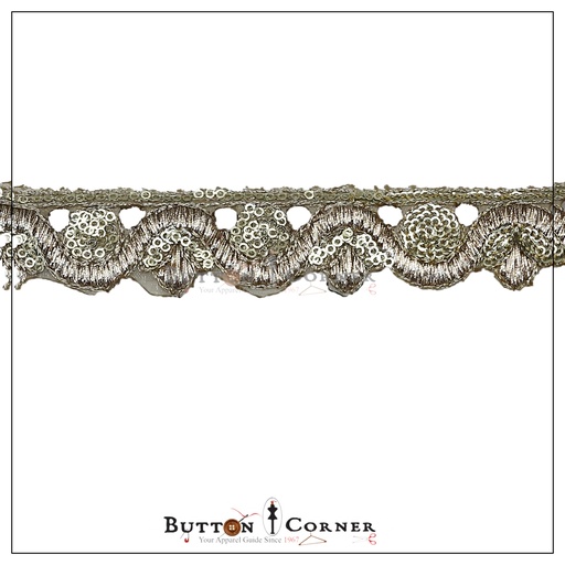 Fancy Metallic Yarn Sequence Lace