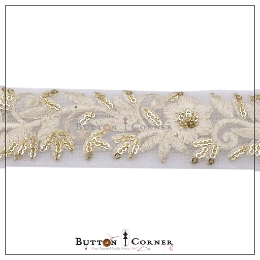 [EML328-WHITE] Double Side Embroidery Net Lace
