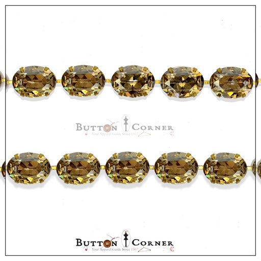 [774-17-CHAMPAGNE] Oval Shape Fancy Metal Chain