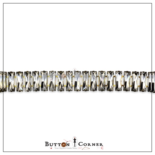 [774-19-CRYSTAL WHITE] Tube Square Fancy Metal Chain