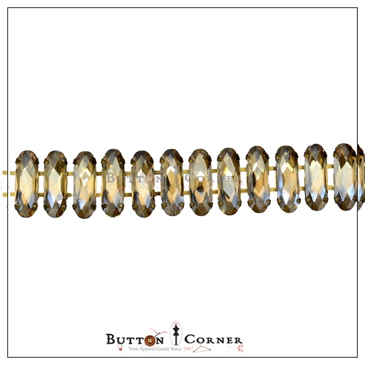 [774-20 CRYSTAL CHAMPAGNE] Tube Square Fancy Metal Chain