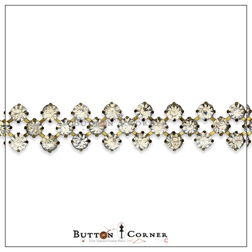 [774-24 CRYSTAL WHITE] 3 Line Zigzag Fancy Metal Chain