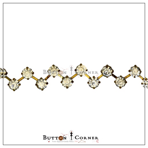 [774-25 CRYSTAL WHITE] 2 Line Zigzag Fancy Metal Chain