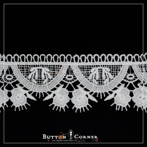 [AY49 WHITE] One Side Border Shuttle Lace