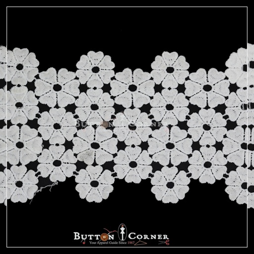 [AF989626 WHITE] Sunflower Design Shuttle Lace