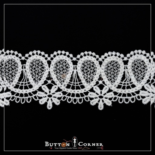 [67432-5-WHITE] Imported Shuttle Lace