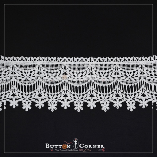 [AY82874-WHITE] One Side Border Shuttle Lace