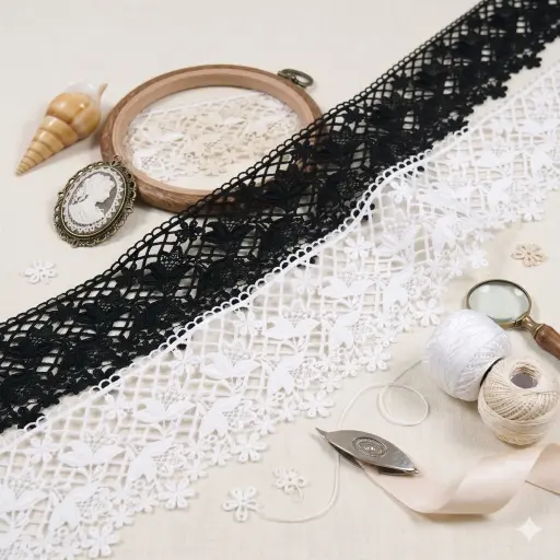 One Side Border Shuttle Lace