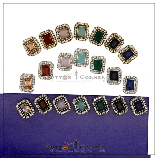 Octagon Shape Fancy Kundan Button