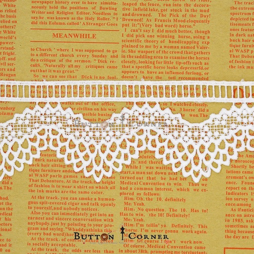 [17914-5-WHITE] One Side Border Shuttle Lace