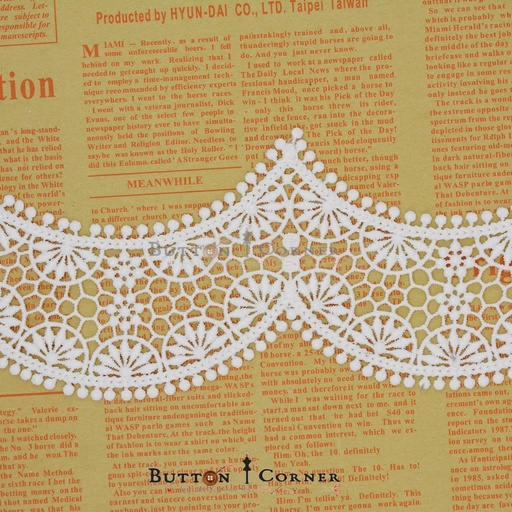 [19249-8-WHITE] Scallop Shuttle Lace