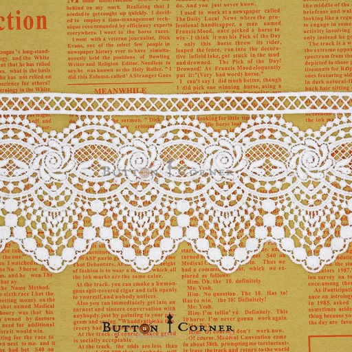 [17966-7-WHITE] One Side Border Shuttle Lace