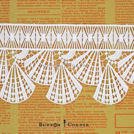 [19085-8-WHITE] One Side Border Shuttle Lace