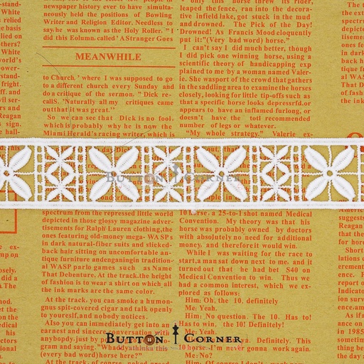 [85596-2-WHITE] Double Side Border Shuttle lace