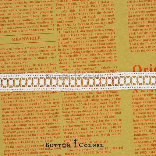 [81742-1-WHITE] Double Side Border Shuttle lace