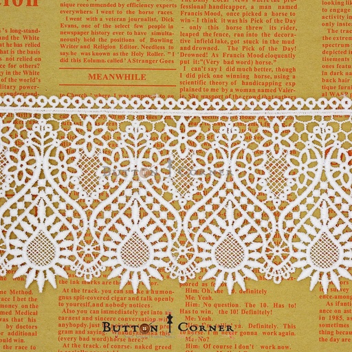 [17679-7-WHITE] One Side Border Shuttle Lace